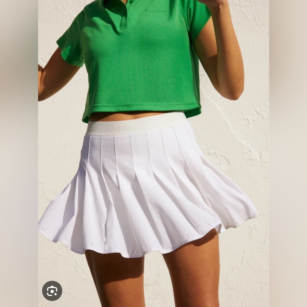 Outdoor Voices White Pleated Skirt